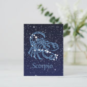 Scorpio Constellation & Zodiac Sign met sterren Briefkaart (Staand voorkant)