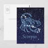 Scorpio Constellation & Zodiac Sign met sterren Briefkaart (Voorkant / Achterkant)