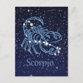 Scorpio Constellation & Zodiac Sign met sterren Briefkaart (Voorkant)