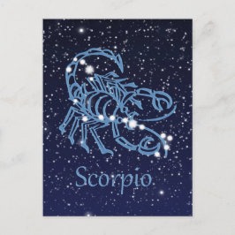 Scorpio Constellation & Zodiac Sign met sterren Briefkaart