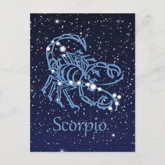 Scorpio Constellation & Zodiac Sign met sterren Briefkaart (Voorkant)