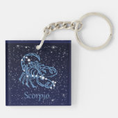Scorpio Constellation & Zodiac Sign met sterren Sleutelhanger (Achterkant)