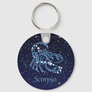 Scorpio Constellation & Zodiac Sign met sterren Sleutelhanger