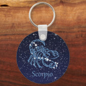 Scorpio Constellation & Zodiac Sign met sterren Sleutelhanger (Voorkant)