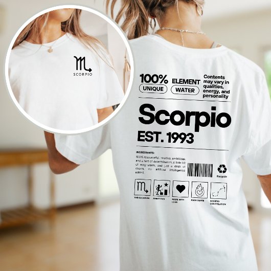 Scorpio Custom Zodiac Astrologie Verjaardag Novemb T-shirt