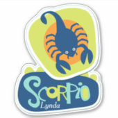 Scorpio de Scorpion Zodiac Contour Sticker (Voorkant)