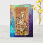 SCORPIO, DOOD, TAROT ASTROLOGY ZODIAC BIRTHDAY KAART (Gele Bloem)
