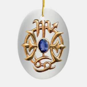 Scorpio en Pisces Medallion Keramisch Ornament