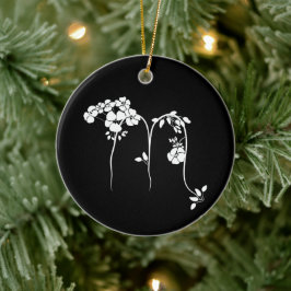 Scorpio floral zodiab black keramisch ornament