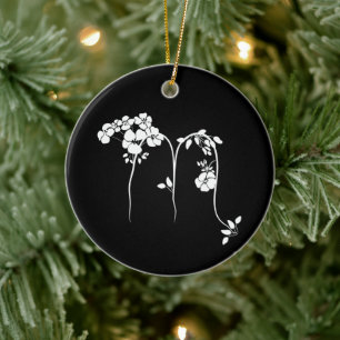 Scorpio floral zodiab black keramisch ornament