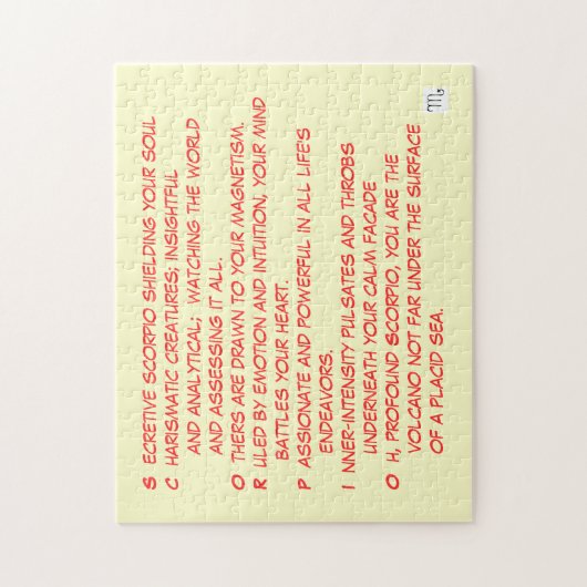 SCORPIO-gedicht puzzel Legpuzzel (Verticaal)