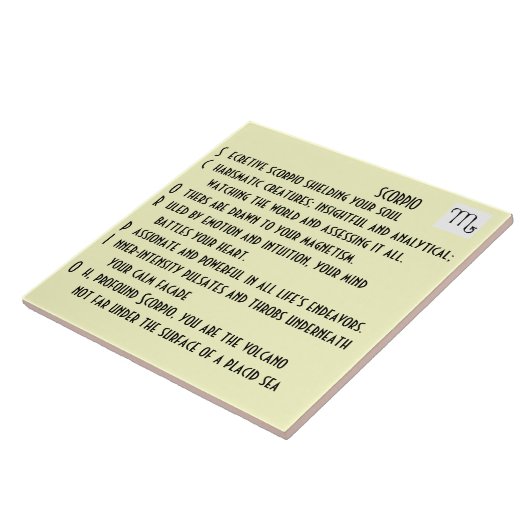 Scorpio-gedicht Tegeltje (Zijkant)