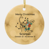 Scorpio geïnspireerde kerstversiering keramisch ornament (Voorkant)