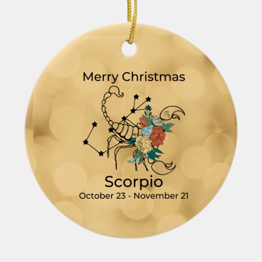 Scorpio  geïnspireerde kerstversiering keramisch ornament (Voorkant)