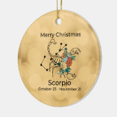 Scorpio  geïnspireerde kerstversiering keramisch ornament (Links)