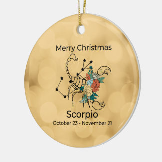 Scorpio geïnspireerde kerstversiering keramisch ornament