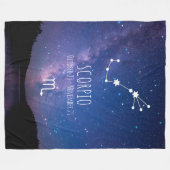 Scorpio | Gepersonaliseerde zodiac-constellatie Fleece Deken (Voorkant (Horizontaal))