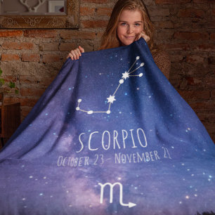 Scorpio   Gepersonaliseerde zodiac-constellatie Fleece Deken
