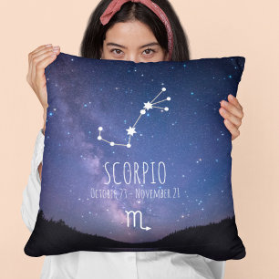 Scorpio   Gepersonaliseerde zodiac-constellatie Kussen
