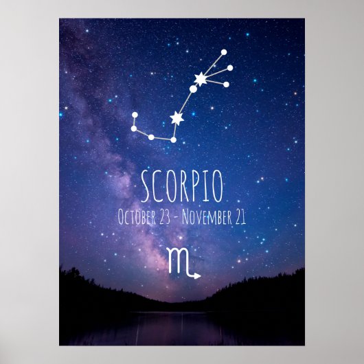 Scorpio | Gepersonaliseerde zodiac-constellatie Poster (Voorkant)