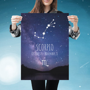 Scorpio   Gepersonaliseerde zodiac-constellatie Poster
