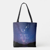 Scorpio | Gepersonaliseerde zodiac-constellatie Tote Bag (Achterkant)