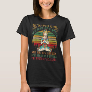 Scorpio Girl voor Yoga Black Women Birthday T-shirt