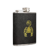 Scorpio Gold op leder Heupfles (Rechts)