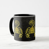 Scorpio Gold op leder Mok (Voorkant links)