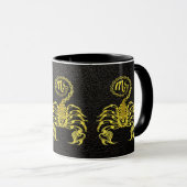 Scorpio Gold op leder Mok (Voorkant rechts)
