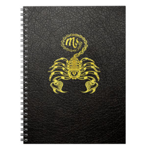 Scorpio Gold op leder Notitieboek