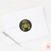 Scorpio Gold op leder Ronde Sticker (Envelop)