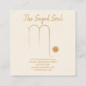 Scorpio Gold Sparkle Square Visitekaartje (Achterkant)