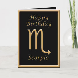 Scorpio Gold Symbol Zwarte Birthday Wenskaart Kaart