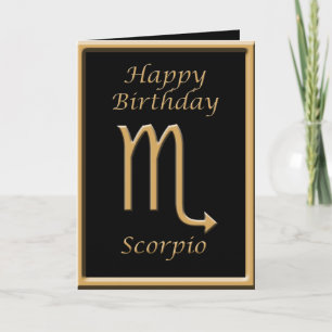 Scorpio Gold Symbol Zwarte Birthday Wenskaart Kaart