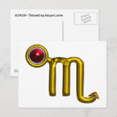 SCORPIO/GOLD ZODIAC BIRTHDAY JEWEL BRIEFKAART (Voorkant / Achterkant)
