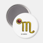 SCORPIO/GOLD ZODIACAL SIGN JEWEL MAGNEET (Voorkant / Achterkant)