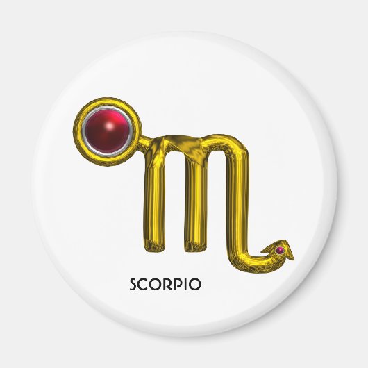 SCORPIO/GOLD ZODIACAL SIGN JEWEL MAGNEET (Voorkant)