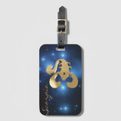 Scorpio golden sign bagagelabel (Voorkant (verticaal))