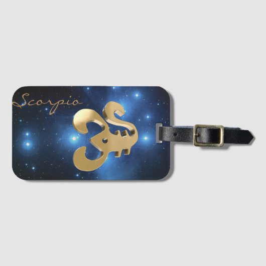 Scorpio golden sign bagagelabel (Voorkant (horizontaal))
