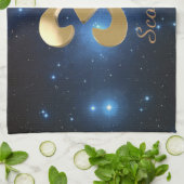 Scorpio golden sign theedoek (Gevouwen)
