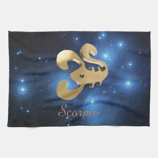 Scorpio golden sign theedoek (Horizontaal)