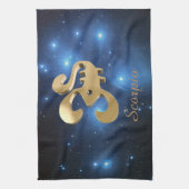 Scorpio golden sign theedoek (Verticaal)