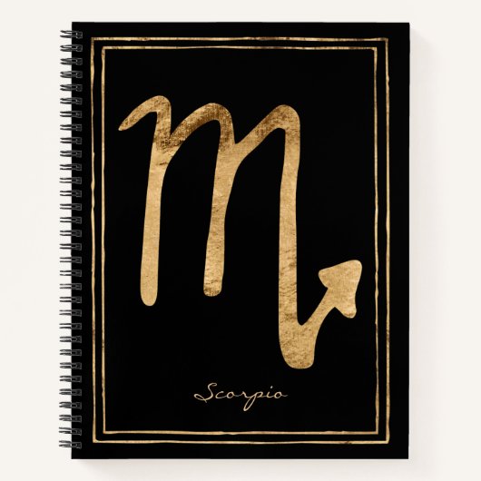 Scorpio hammered goud gestileerde astrologie symbo notitieboek (Voorkant)