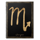 Scorpio hammered goud gestileerde astrologiesymboo notitieboek (Voorkant)