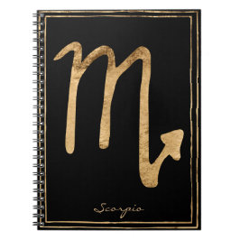Scorpio hammered goud gestileerde astrologiesymboo notitieboek