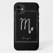 Scorpio hammered zilver gestileerde astrologiesste Case-Mate iPhone case (Achterkant)