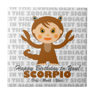 Scorpio Happy Birthday Tegeltje