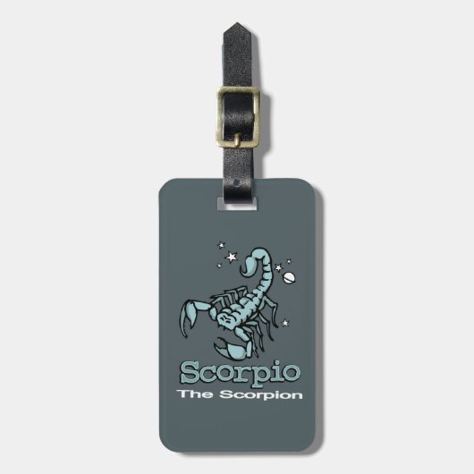Scorpio Het bagagelabel met grijze blauwe tinten (Voorkant verticaal)