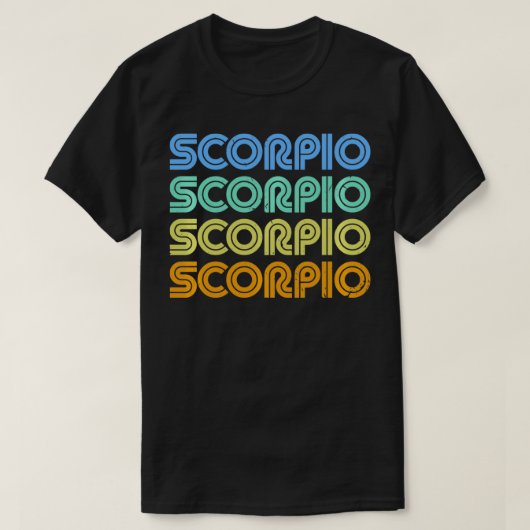 Scorpio Horoscop van de Retro Zodiac T-shirt (Design voorkant)